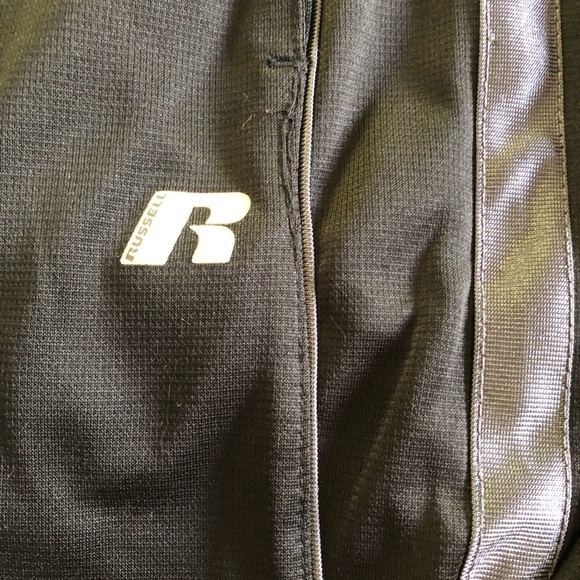 Russell Boys Athletic Sweat Pants XXL Long Pants Black With Gray Stripes - Picture 2 of 4